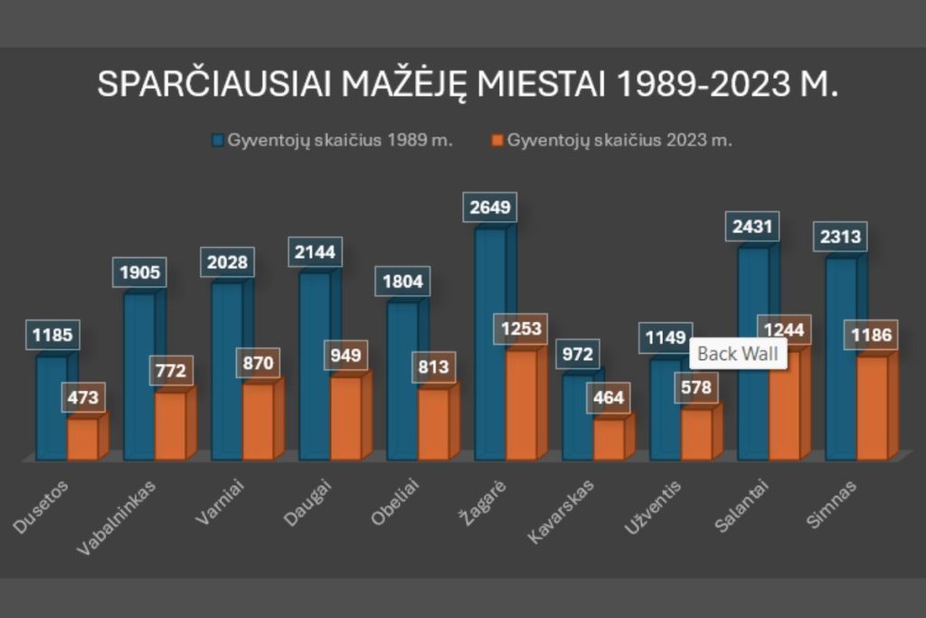 Sparčiausiai mažėję Lietuvos miestai